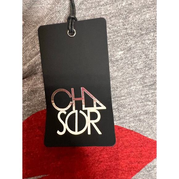 NWT Chaser Deep Feeling Short Sleeve Crew Neck Graphic T-Shirt Heather Gray S - Picture 6 of 8